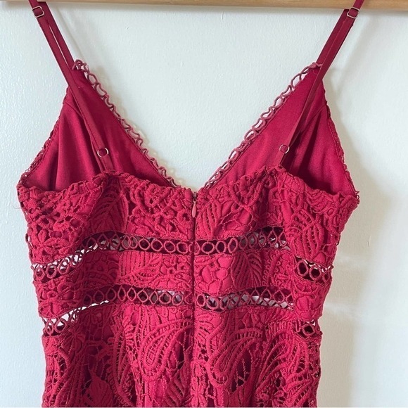 Lulu’s Dearly Beloved Red Crochet Lace Valentine’s Sundress Date mini Dress S - Picture 7 of 10